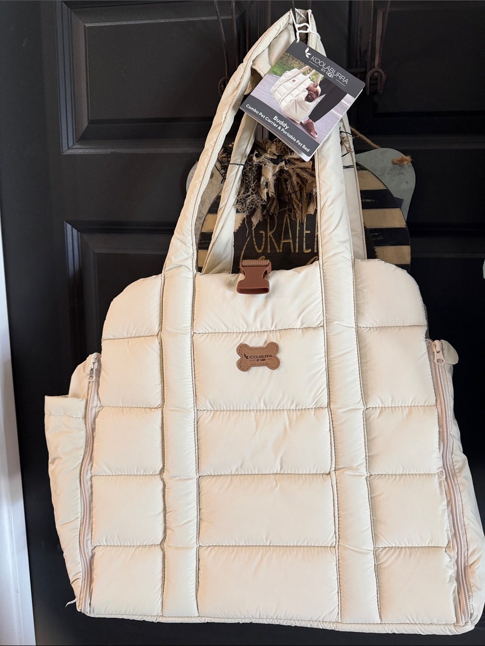 *NWT* Koolaburra by UGG Cream Quilted Combo Buddy Bag & Portable Bed
